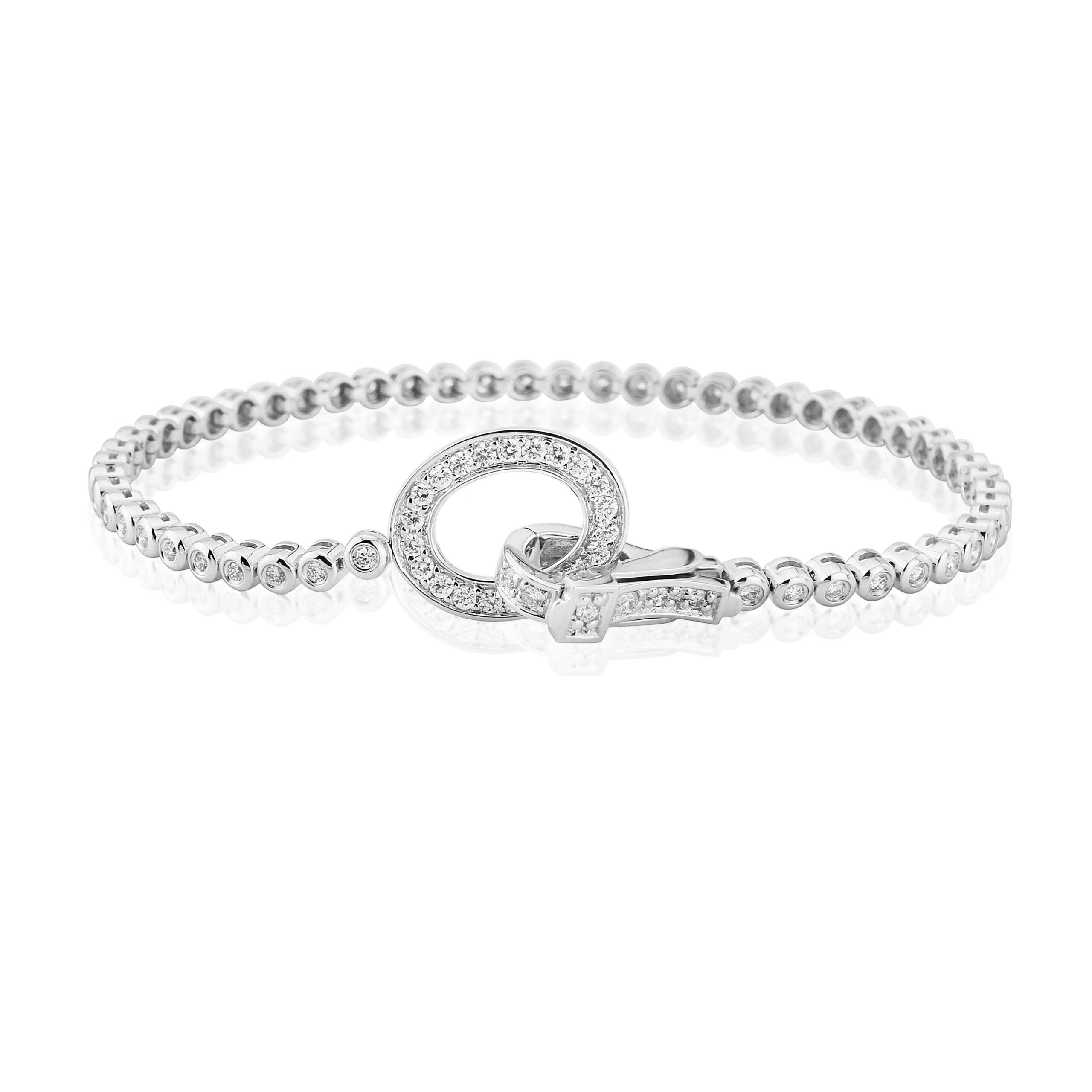 Oval clasp Diamond line Bracelet 5 Oval clasp Diamond line Bracelet - Image 5