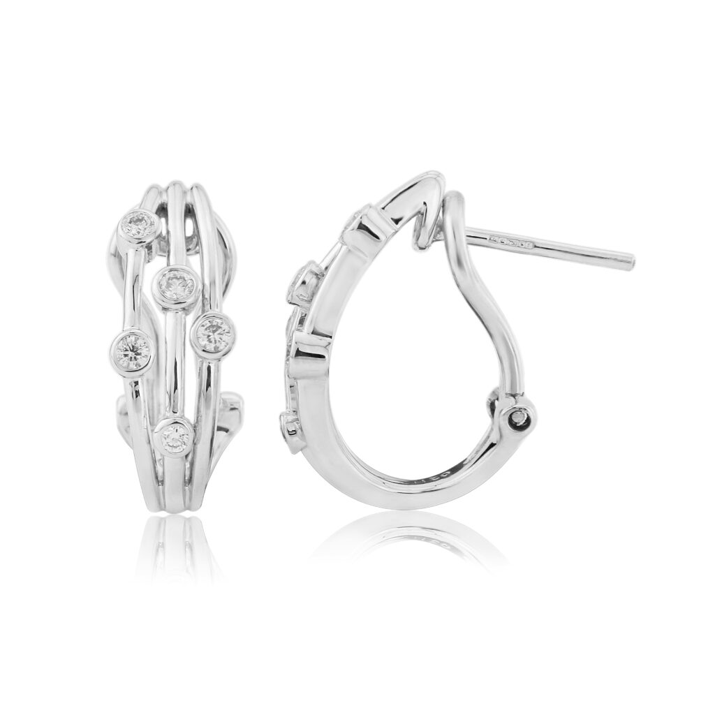 Diffusion Diamond Three row earrings  -10st