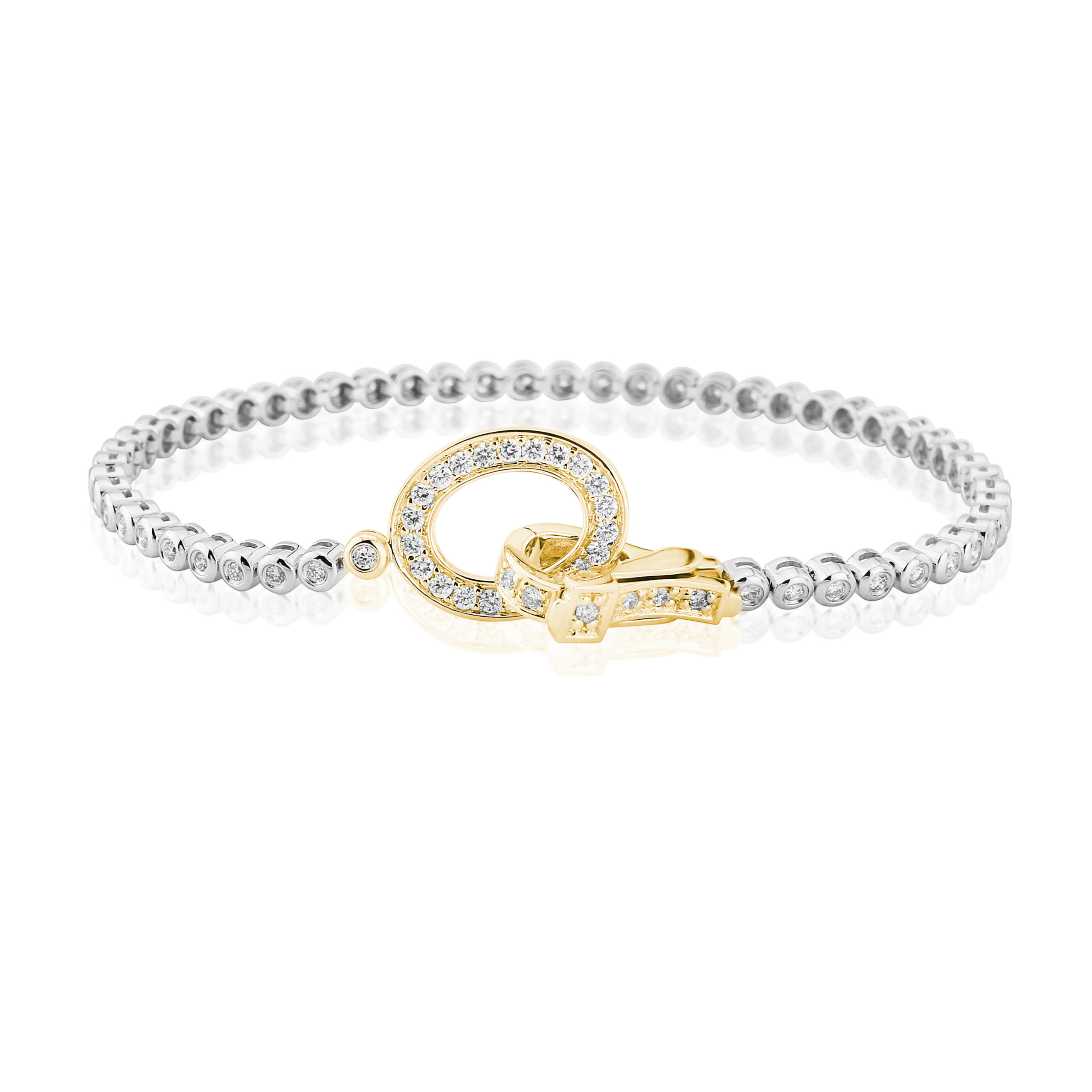 Oval clasp Diamond line Bracelet 4 Oval clasp Diamond line Bracelet - Image 4