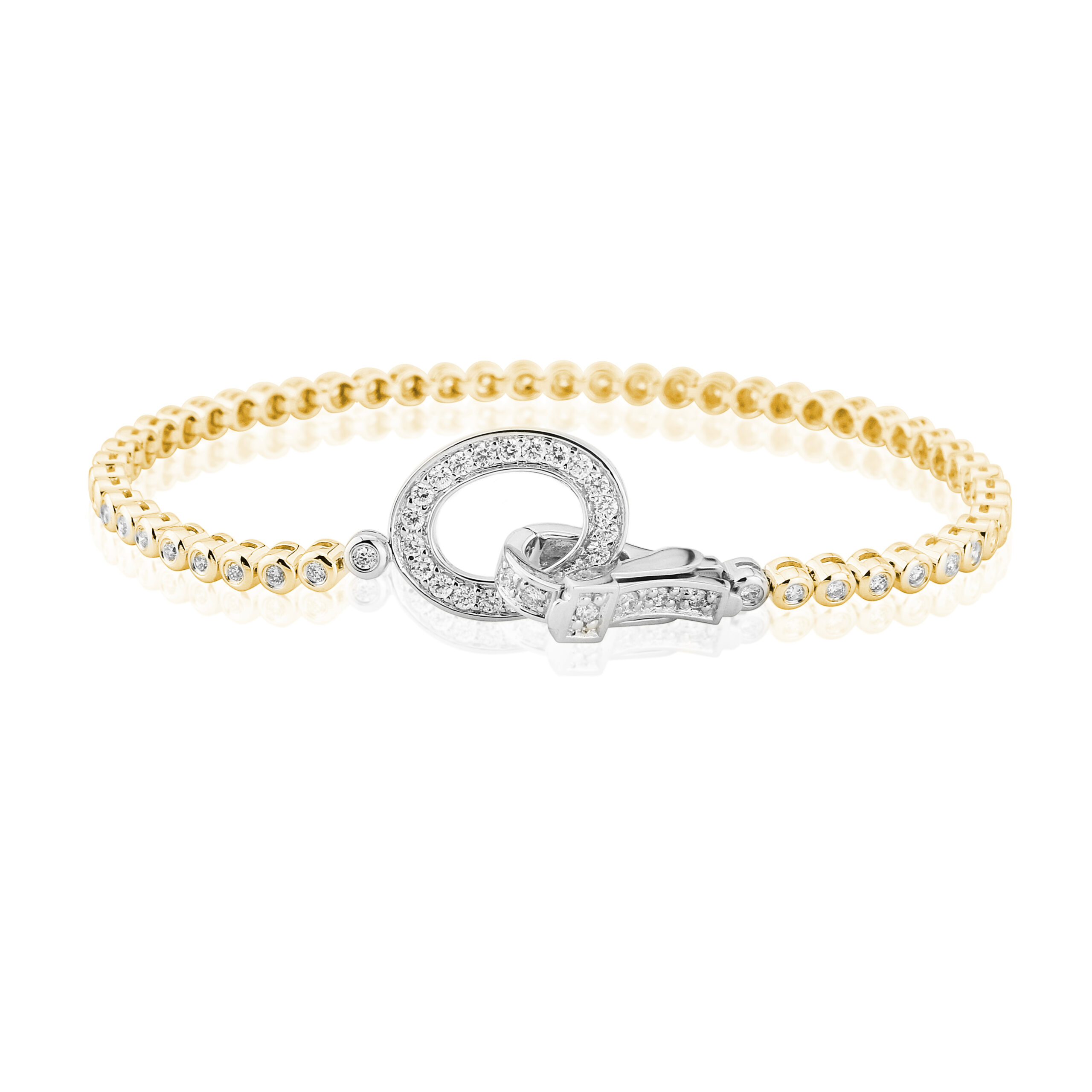 Oval clasp Diamond line Bracelet 3 Oval clasp Diamond line Bracelet - Image 3
