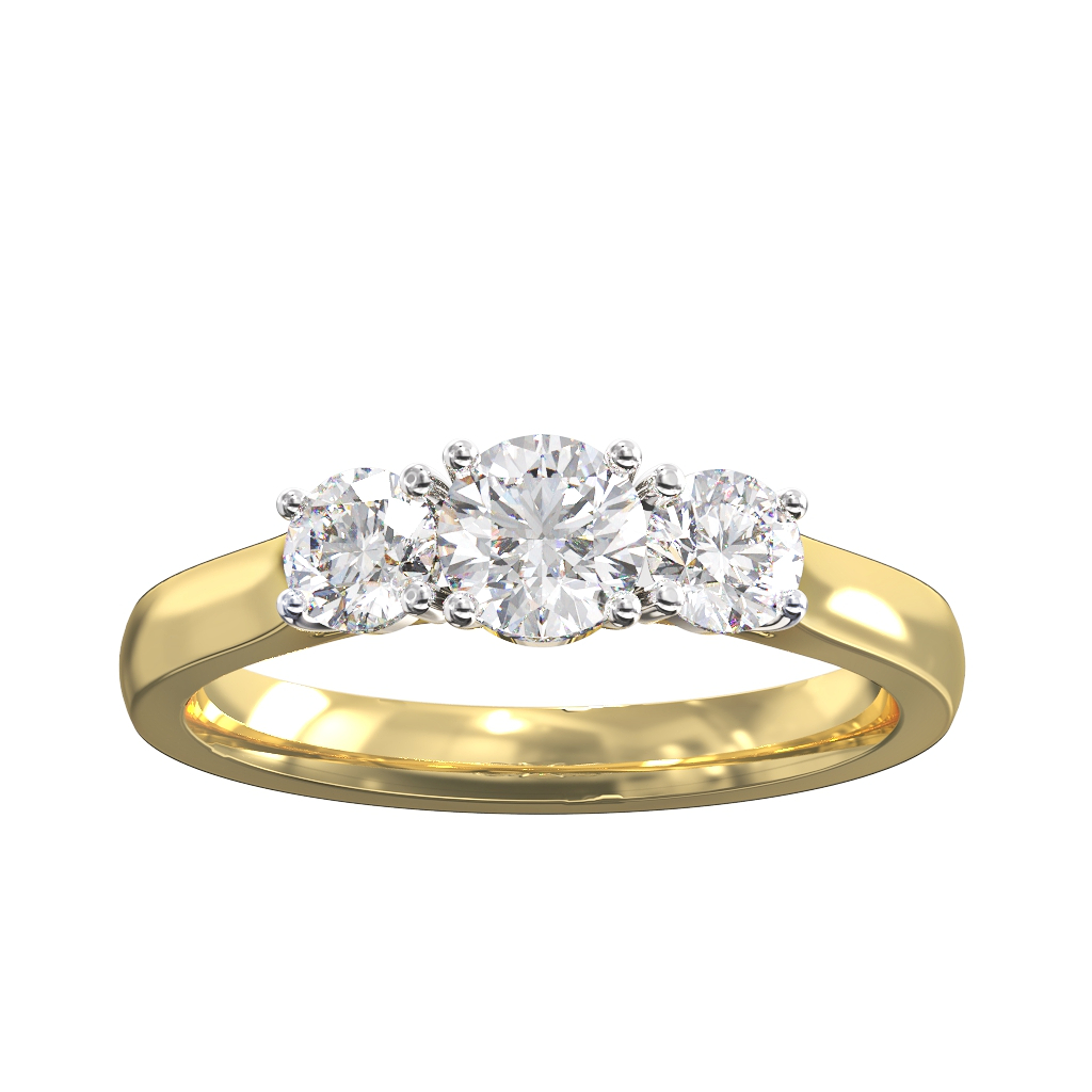 3st Classic graduated Diamond ring 1.00ct 1 3st Classic graduated Diamond ring 1.00ct