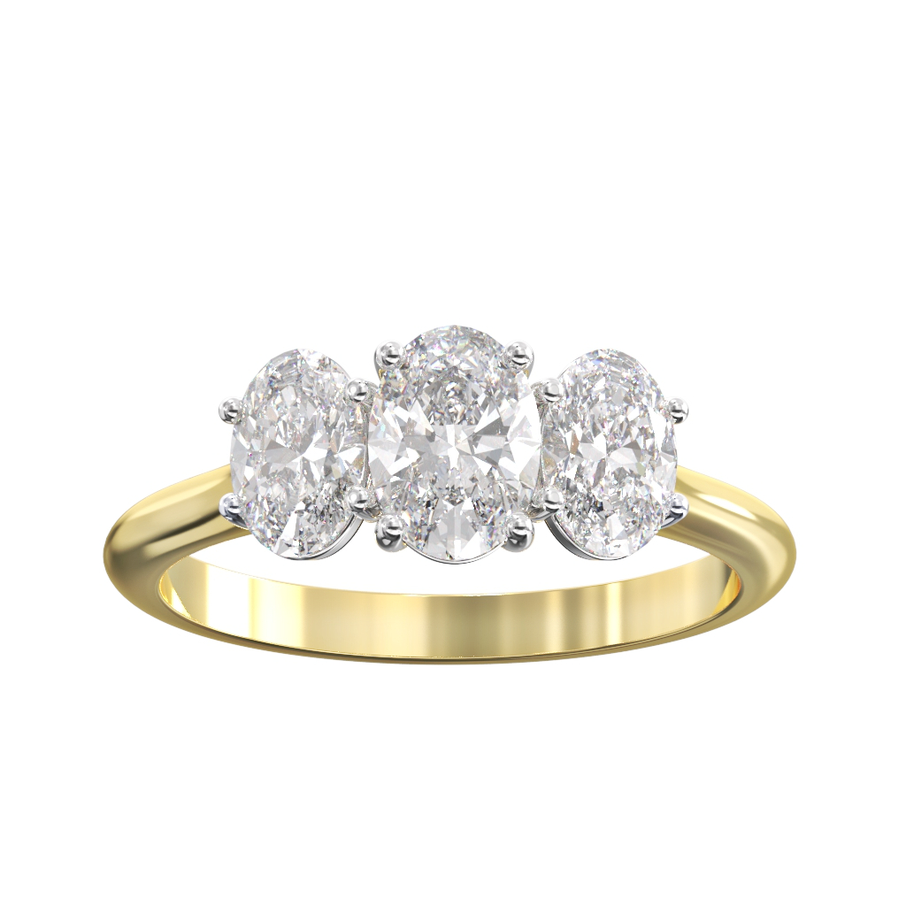 3st Graduated Oval Diamond Ring 1.50ct