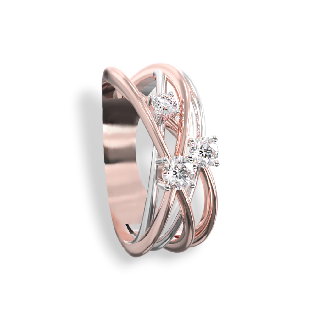 Entwined, 3st Diamond Dress Ring 12 Entwined, 3st Diamond Dress Ring - Image 12