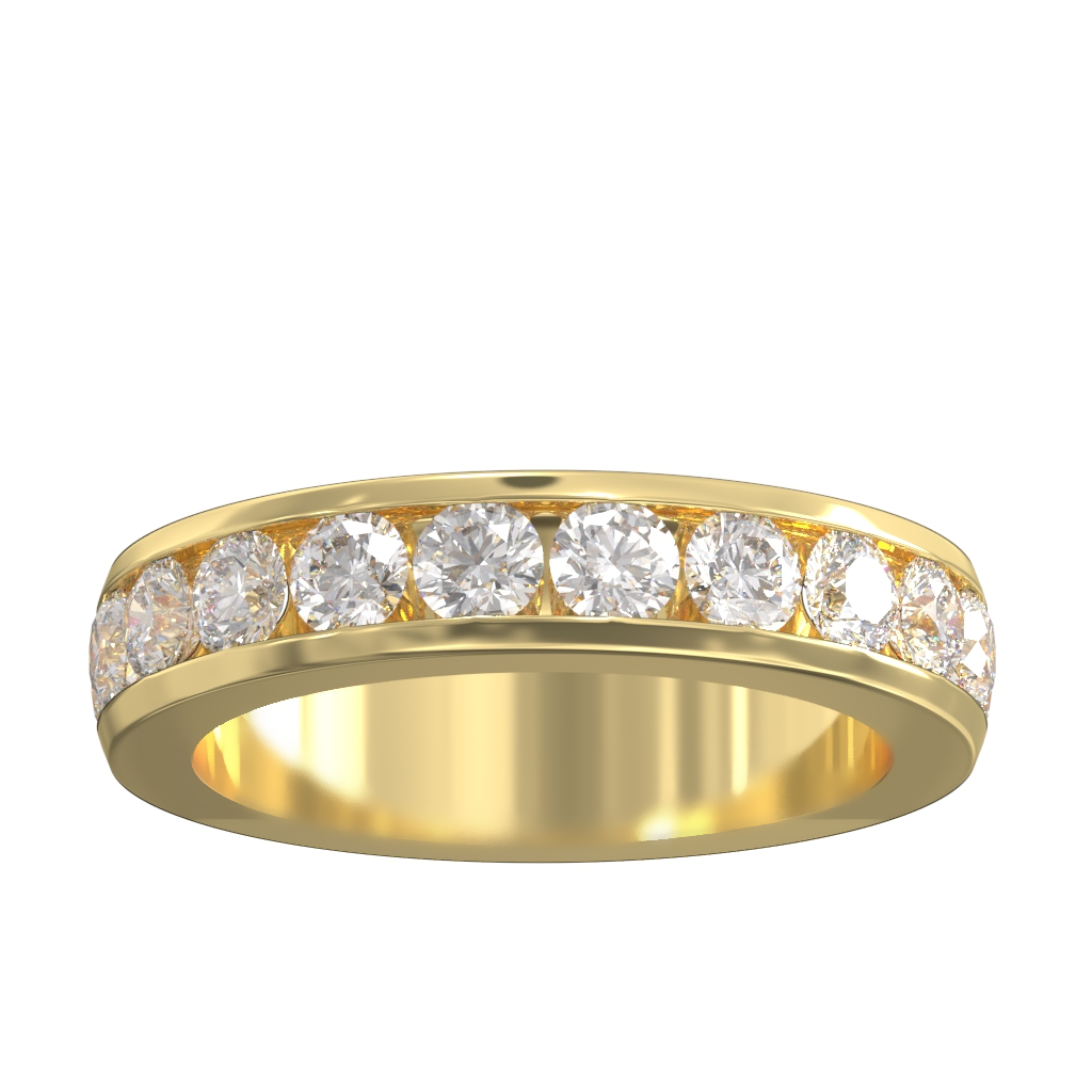 Channel Set Diamond Half Wedding/Eternity Ring 1.50ct
