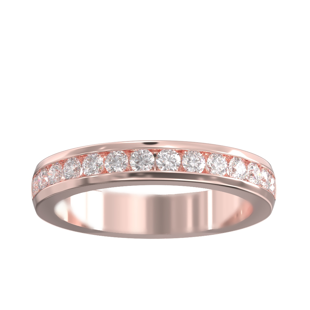 Channel Set Diamond Half Wedding/Eternity Ring 0.50ct 2 Channel Set Diamond Half Wedding/Eternity Ring 0.50ct - Image 2