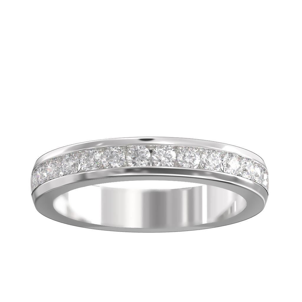 Channel Set Diamond Half Wedding/Eternity Ring 0.50ct 3 Channel Set Diamond Half Wedding/Eternity Ring 0.50ct - Image 3