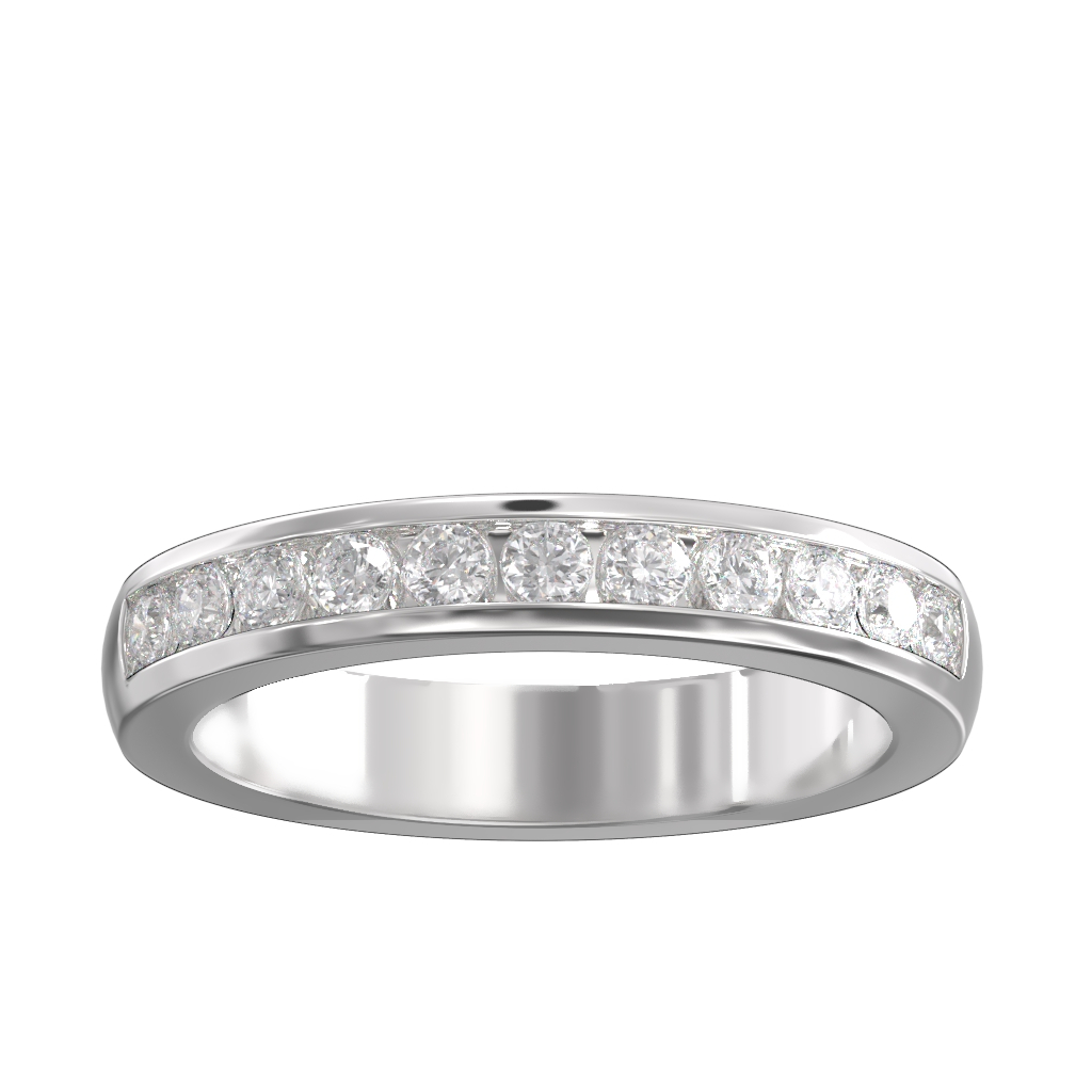 Channel Set Diamond Half Wedding/Eternity Ring 0.50ct 4 Channel Set Diamond Half Wedding/Eternity Ring 0.50ct - Image 4