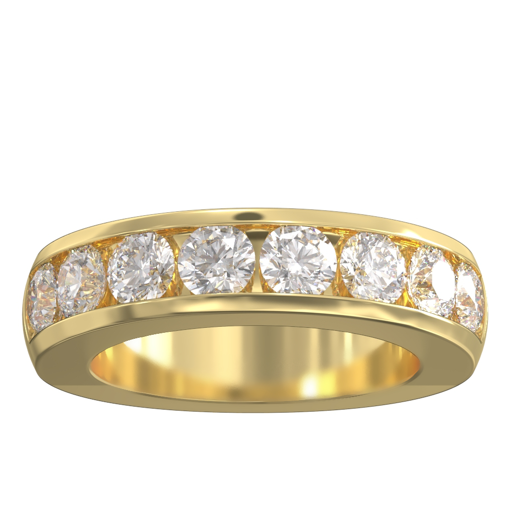 Channel Set Diamond Half Wedding/Eternity Ring 2.00ct