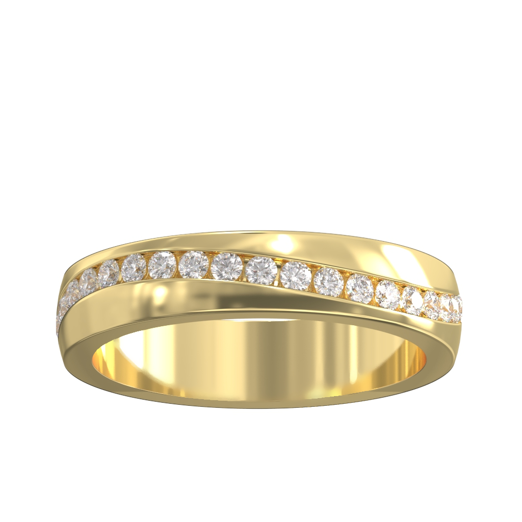 Channel Set Diamond Wave Half Wedding/Eternity Ring 0.30ct