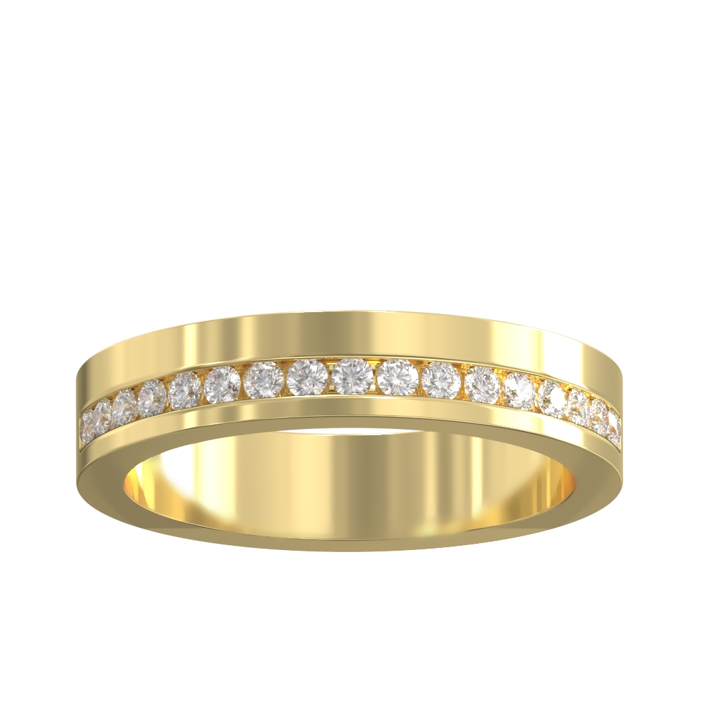 Square Offset Channel Diamond Half Wedding/Eternity Ring 0.25ct