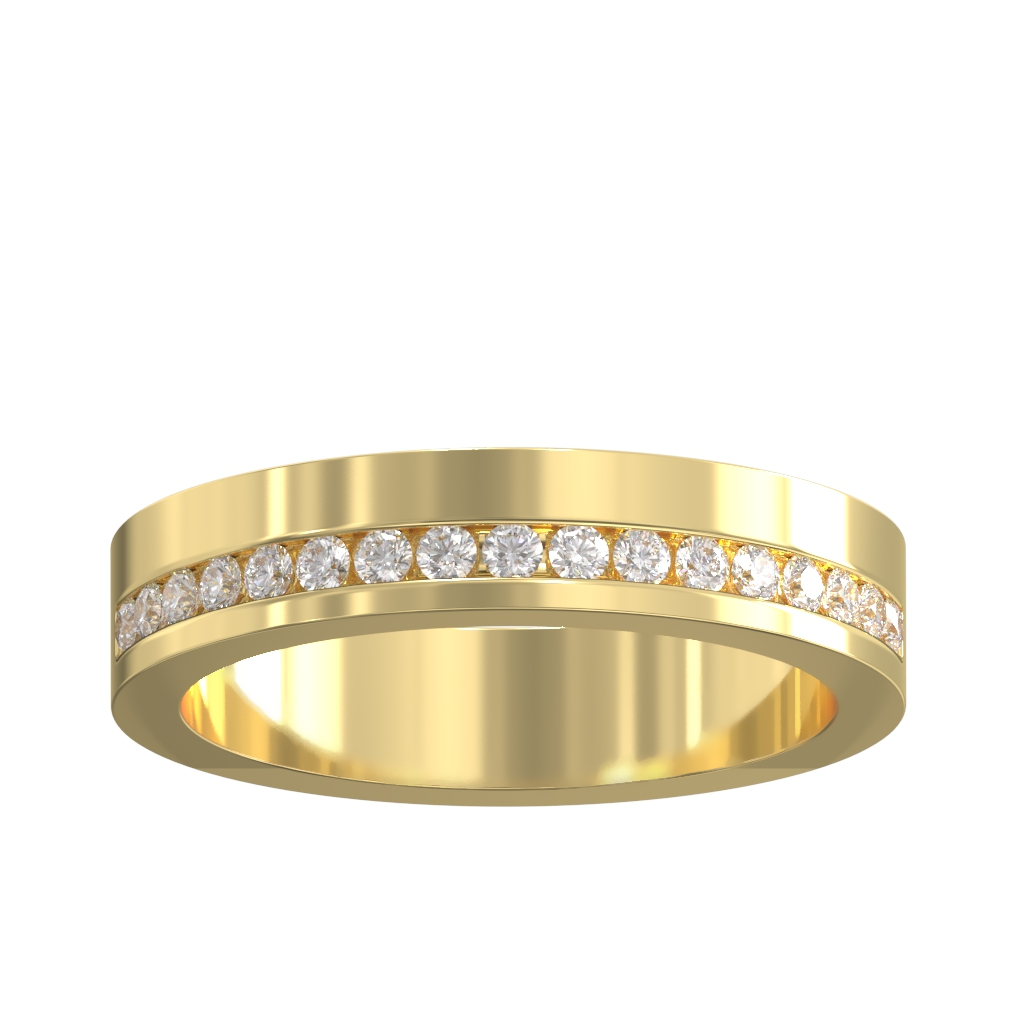 Square Offset Channel Diamond Half Wedding/Eternity Ring 0.25ct