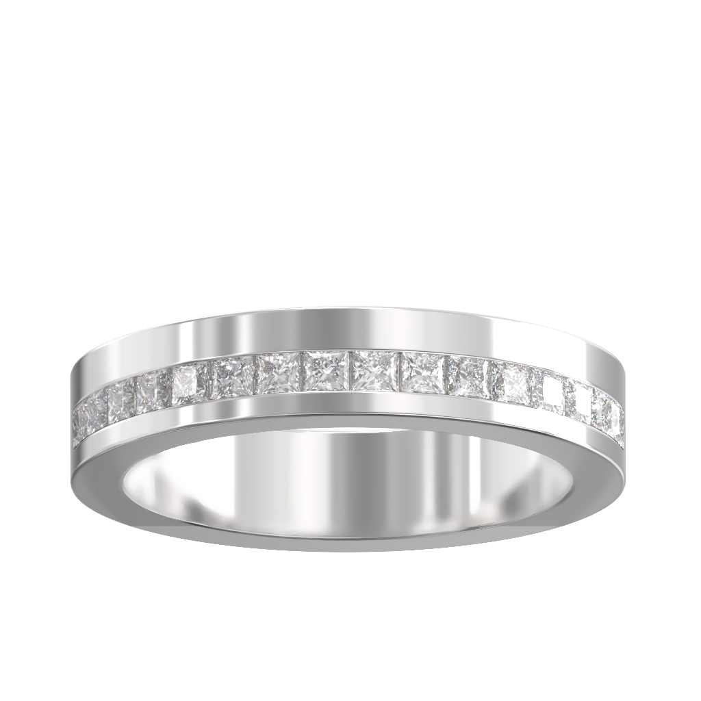Channel Set Offset Princess Diamond Half Wedding/Eternity Ring 0.50ct 3 Channel Set Offset Princess Diamond Half Wedding/Eternity Ring 0.50ct - Image 3