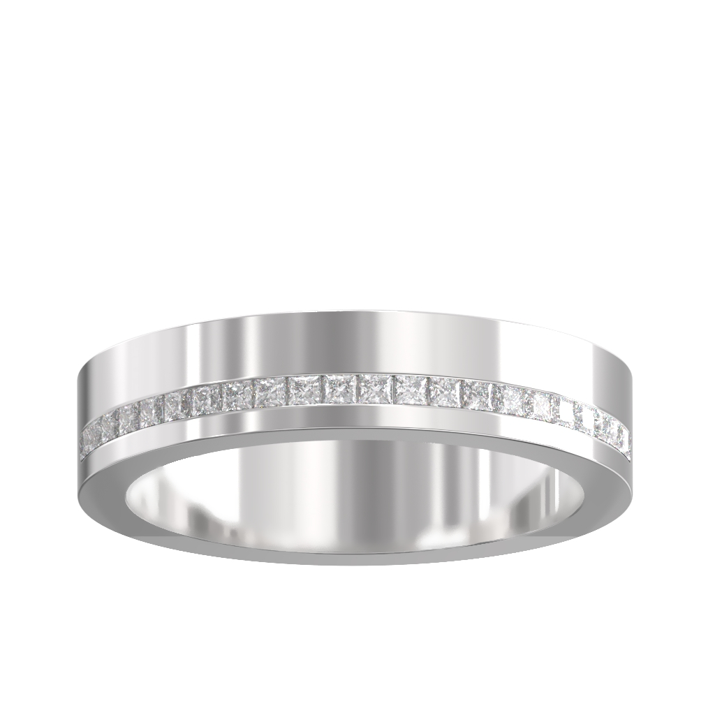 Channel Set Offset Princess Diamond Half Wedding/Eternity Ring 0.25ct 4 Channel Set Offset Princess Diamond Half Wedding/Eternity Ring 0.25ct - Image 4