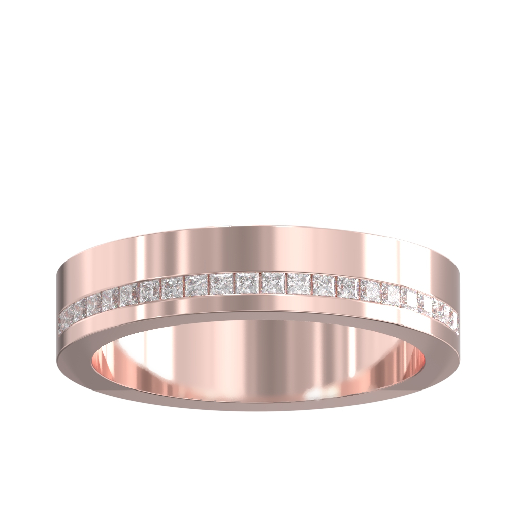 Channel Set Offset Princess Diamond Half Wedding/Eternity Ring 0.25ct 2 Channel Set Offset Princess Diamond Half Wedding/Eternity Ring 0.25ct - Image 2