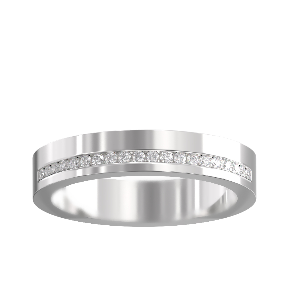 Square Offset Channel Diamond Half Wedding/Eternity Ring 0.12ct 4 Square Offset Channel Diamond Half Wedding/Eternity Ring 0.12ct - Image 4