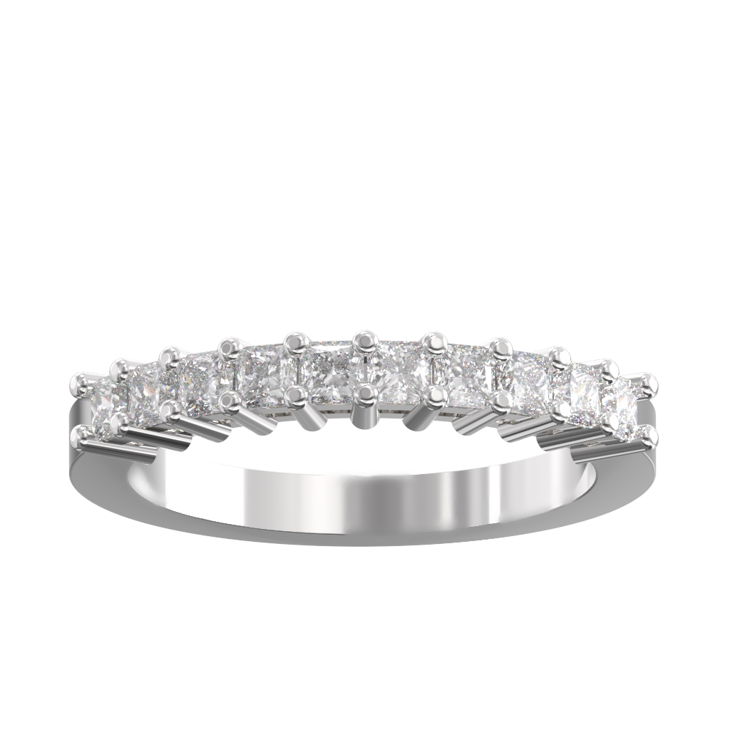 Claw Set Princess Diamond Half Wedding/Eternity Ring 0.75ct 4 Claw Set Princess Diamond Half Wedding/Eternity Ring 0.75ct - Image 4