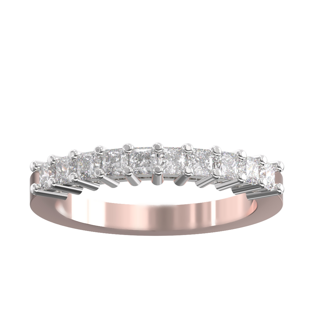 Claw Set Princess Diamond Half Wedding/Eternity Ring 0.75ct 2 Claw Set Princess Diamond Half Wedding/Eternity Ring 0.75ct - Image 2