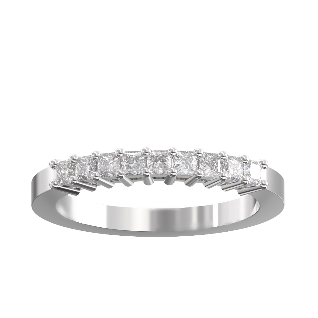 Claw Set Princess Diamond Half Wedding/Eternity Ring 0.50ct 4 Claw Set Princess Diamond Half Wedding/Eternity Ring 0.50ct - Image 4