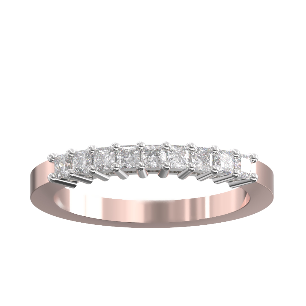 Claw Set Princess Diamond Half Wedding/Eternity Ring 0.50ct 2 Claw Set Princess Diamond Half Wedding/Eternity Ring 0.50ct - Image 2