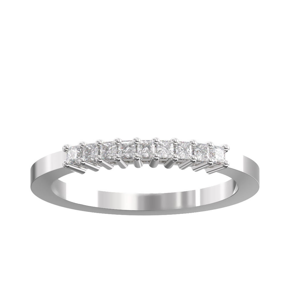 Claw Set Princess Diamond Half Wedding/Eternity Ring 0.25ct 4 Claw Set Princess Diamond Half Wedding/Eternity Ring 0.25ct - Image 4