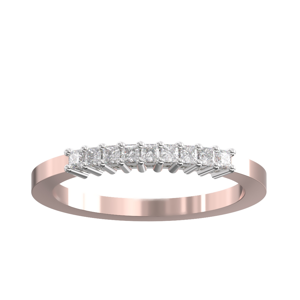 Claw Set Princess Diamond Half Wedding/Eternity Ring 0.25ct 2 Claw Set Princess Diamond Half Wedding/Eternity Ring 0.25ct - Image 2