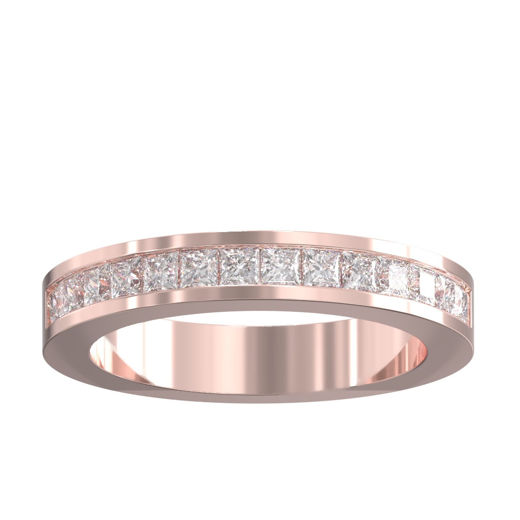 Channel Set Princess Diamond Half Wedding/Eternity Ring 0.75ct 2 Channel Set Princess Diamond Half Wedding/Eternity Ring 0.75ct - Image 2