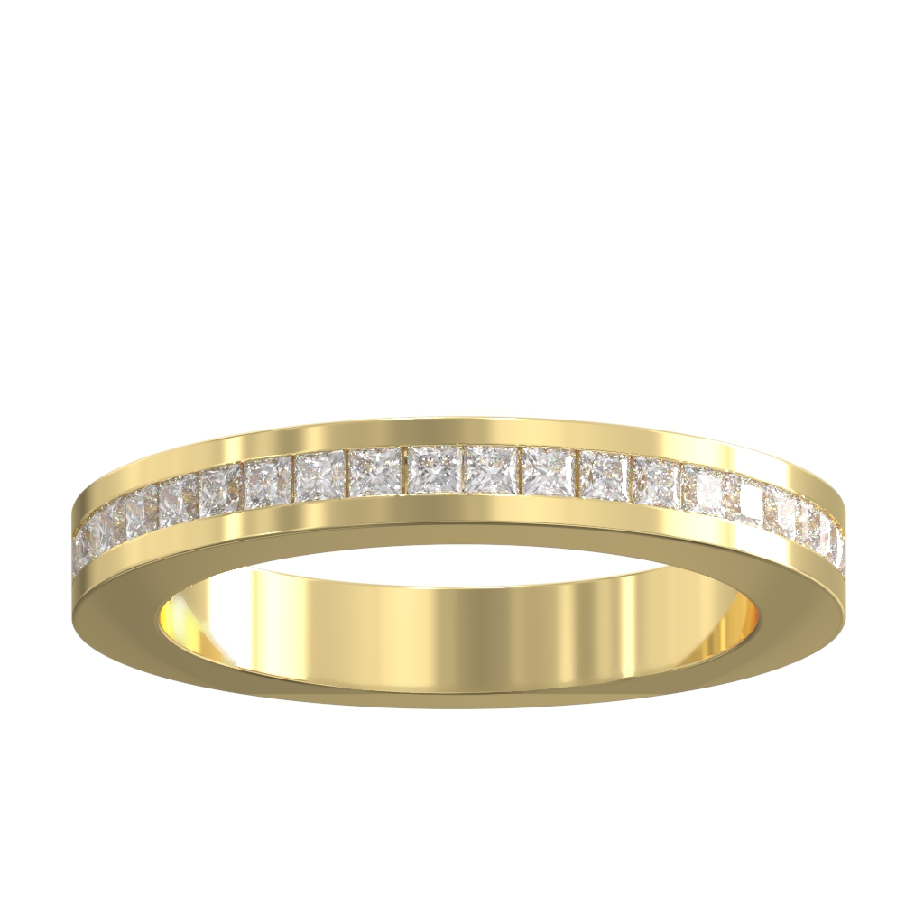 Channel Set Princess Diamond Half Wedding/Eternity Ring 0.50ct