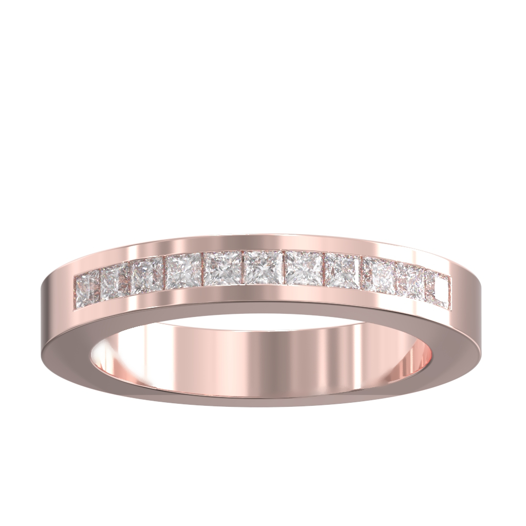 Channel Set Princess Diamond Half Wedding/Eternity Ring 0.50ct 2 Channel Set Princess Diamond Half Wedding/Eternity Ring 0.50ct - Image 2