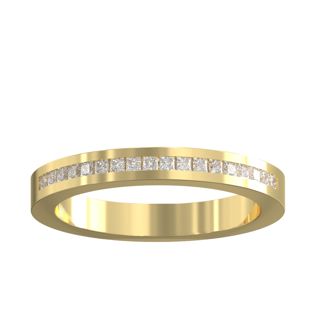 Channel Set Princess Diamond Half Wedding/Eternity Ring 0.25ct