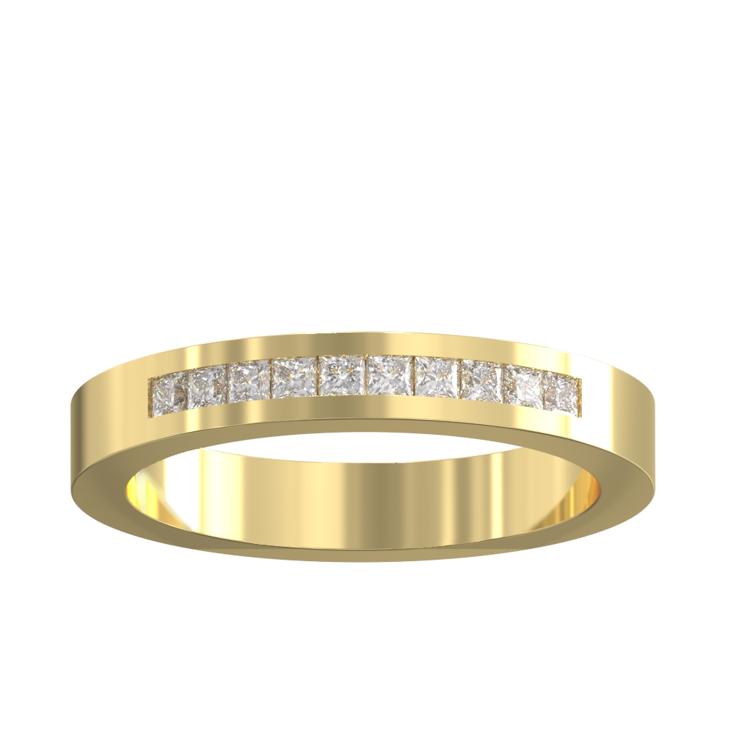 Channel Set Princess Diamond Half Wedding/Eternity Ring 0.25ct