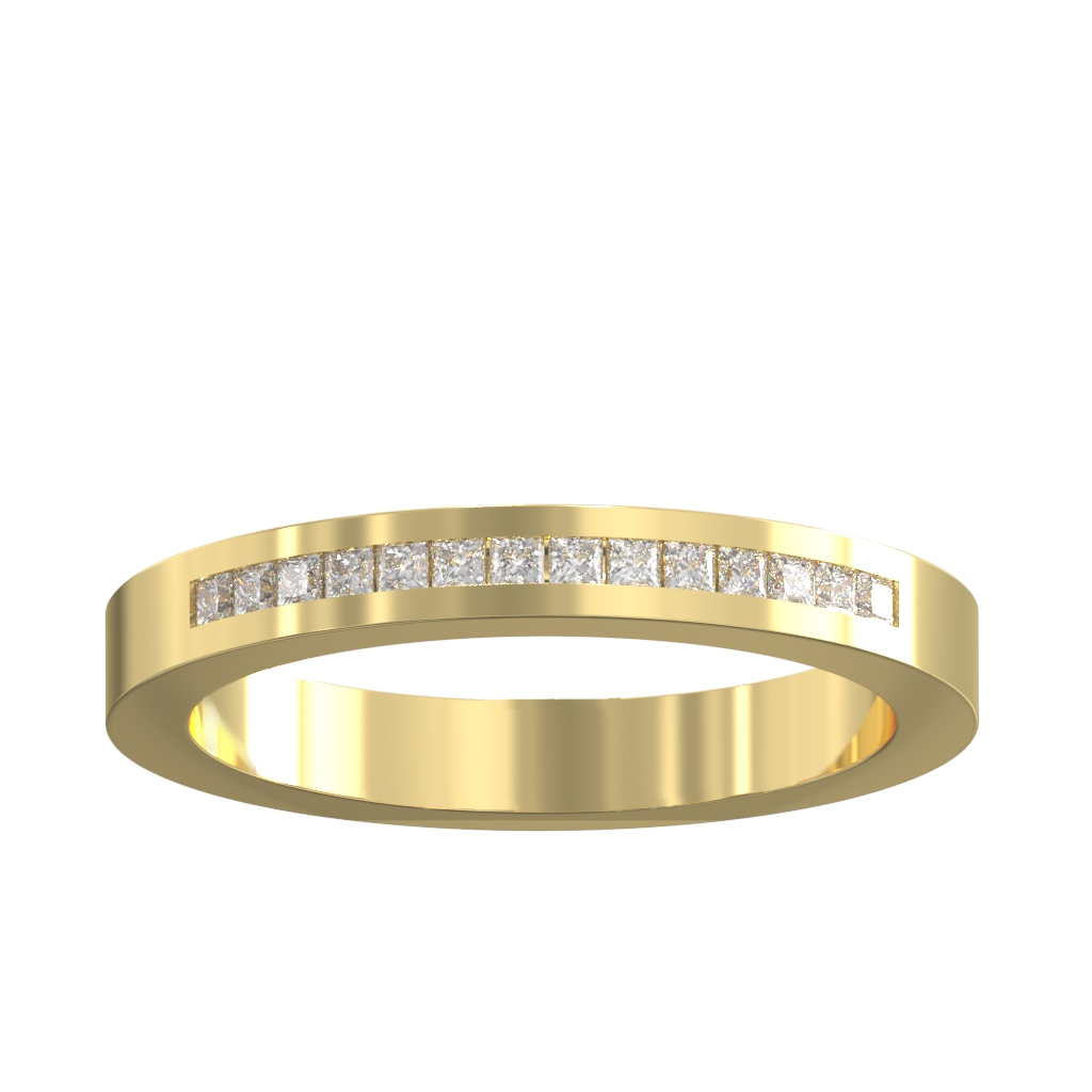 Channel Set Princess Diamond Half Wedding/Eternity Ring 0.20ct