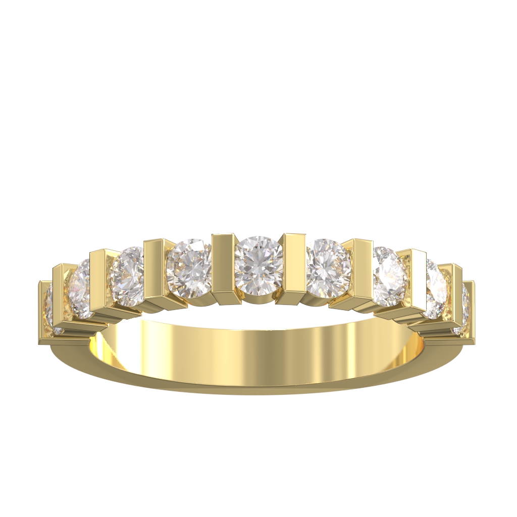 Bar Set Diamond Half Eternity Ring 1.00ct