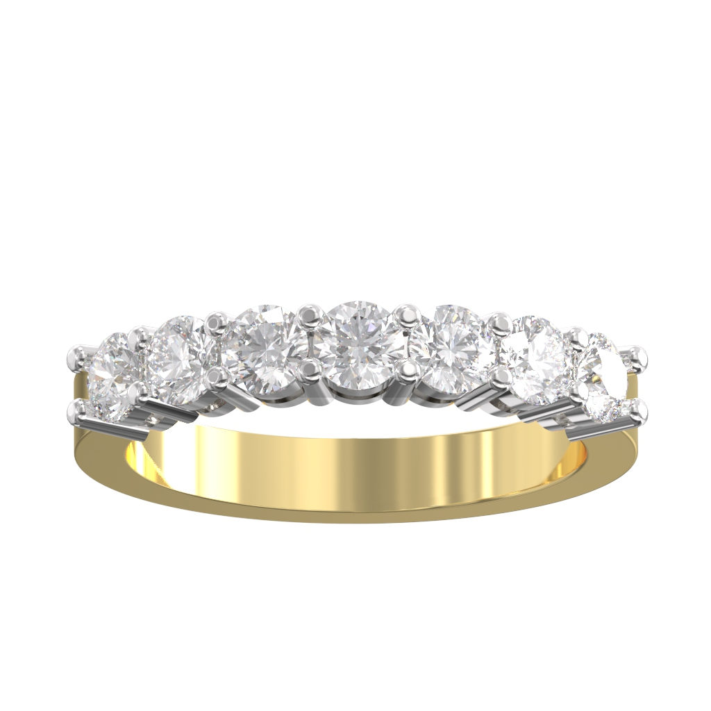 Claw Set Diamond Half Eternity Ring 1.00ct