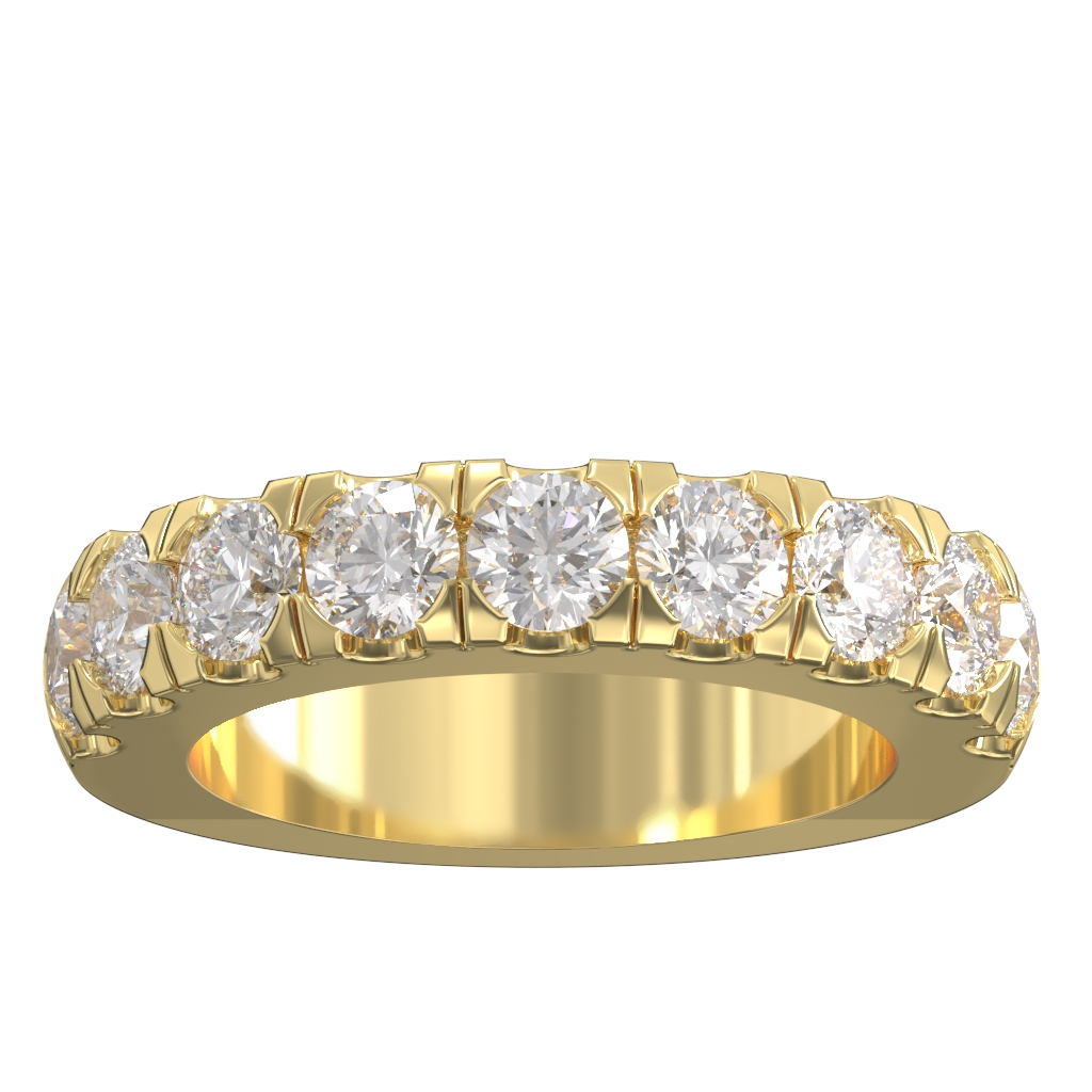 Cut Down Set Diamond Half Eternity Ring 2.00ct