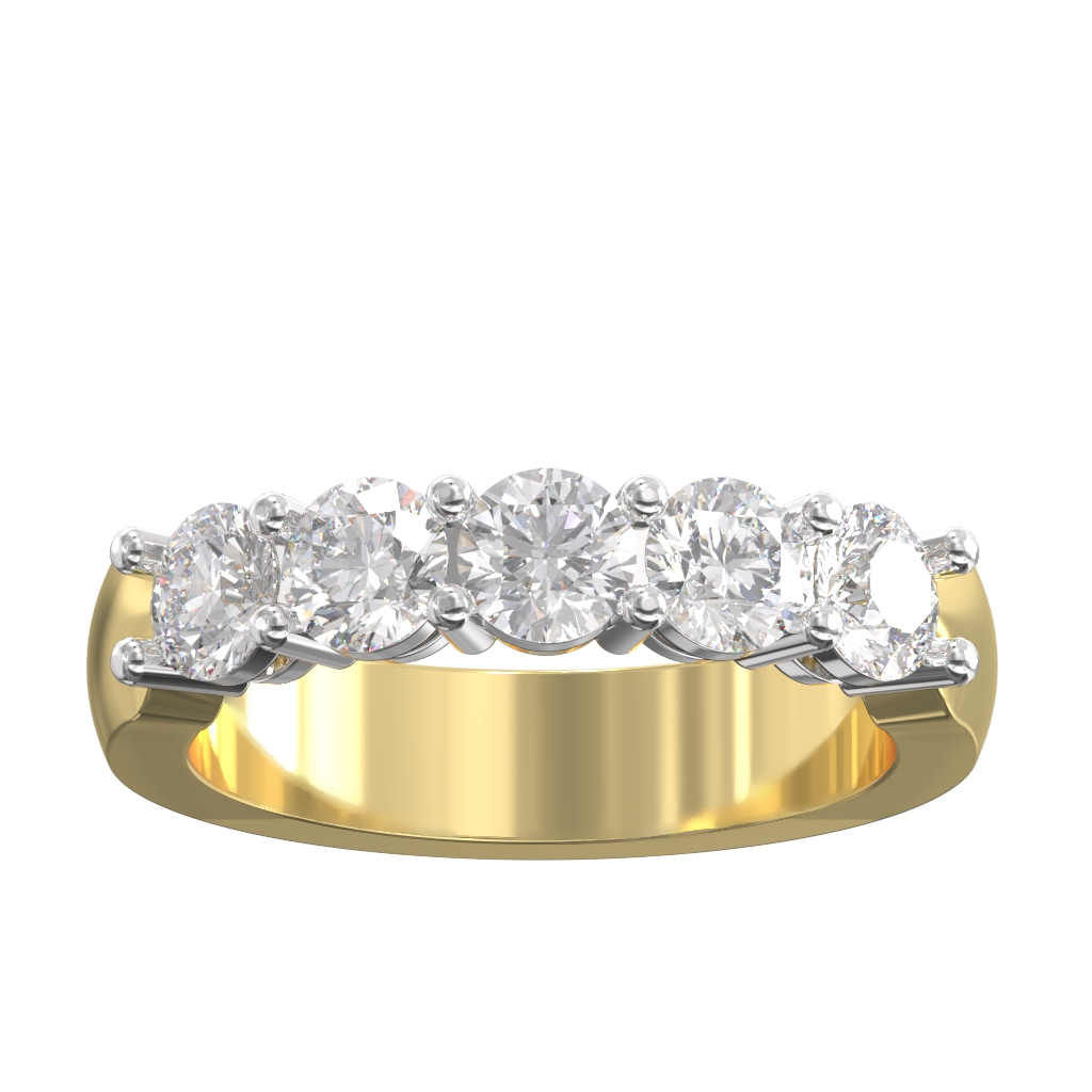 Claw Set Diamond Half Eternity Ring 1.50ct