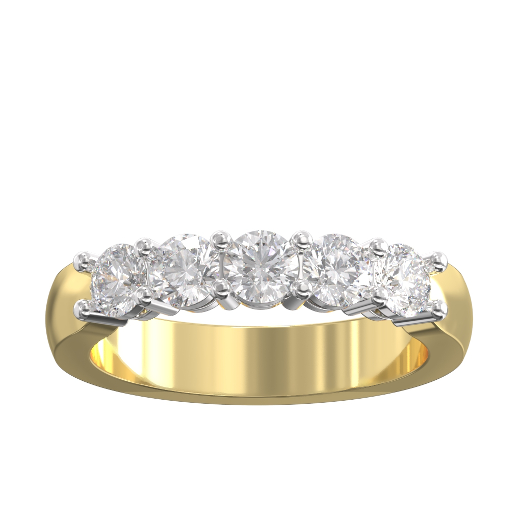 Claw Set Diamond Half Eternity Ring 1.00ct