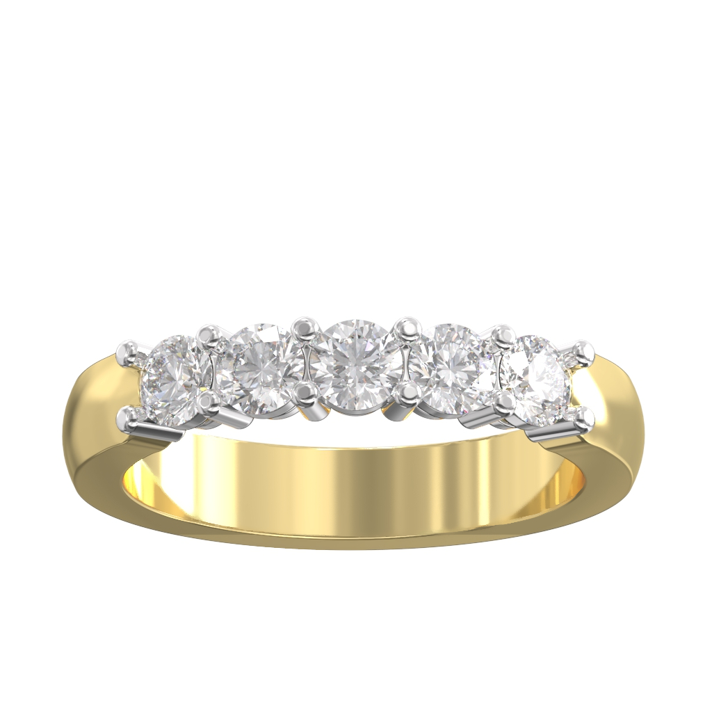 Claw Set Diamond Half Eternity Ring 0.75ct