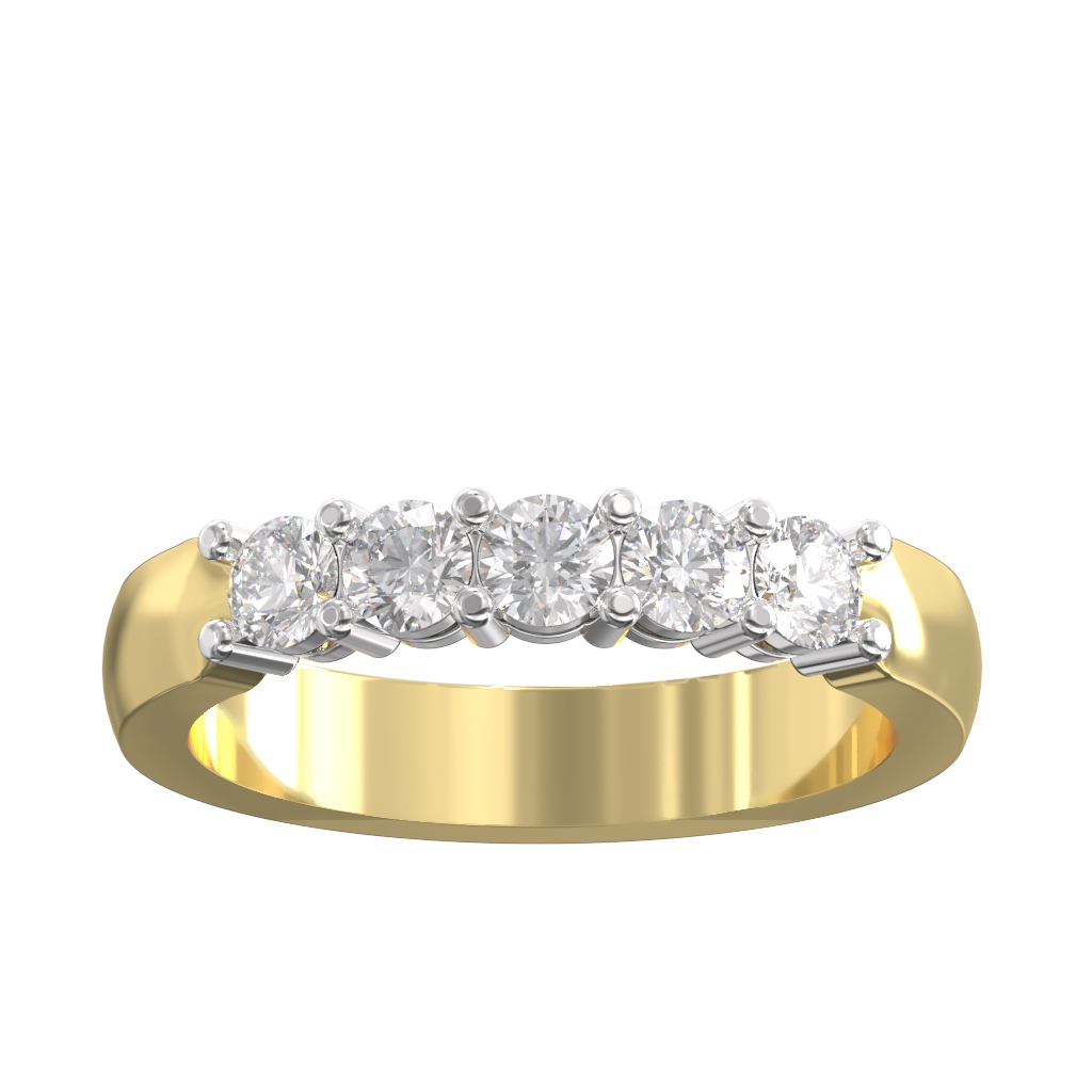 Claw Set Diamond Half Eternity Ring 0.65ct