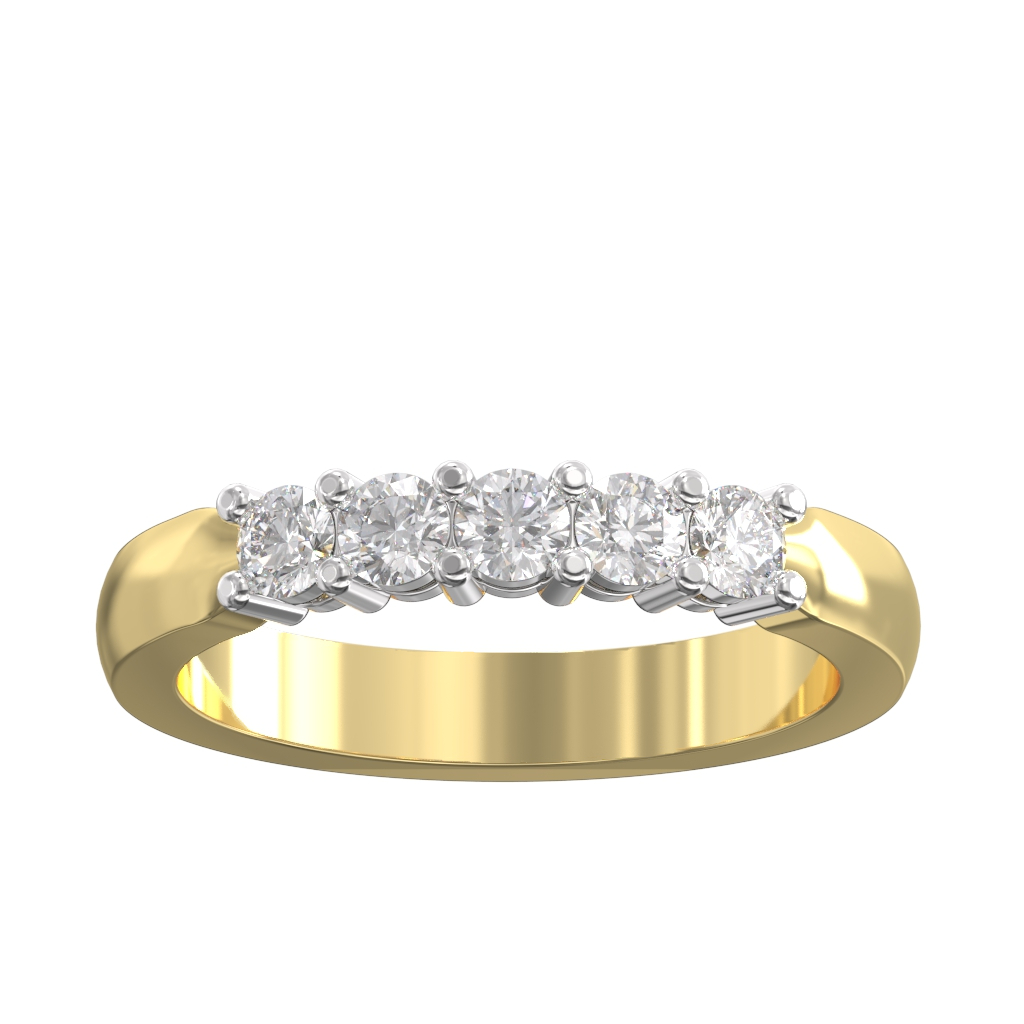 Claw Set Diamond Half Eternity Ring 0.50ct