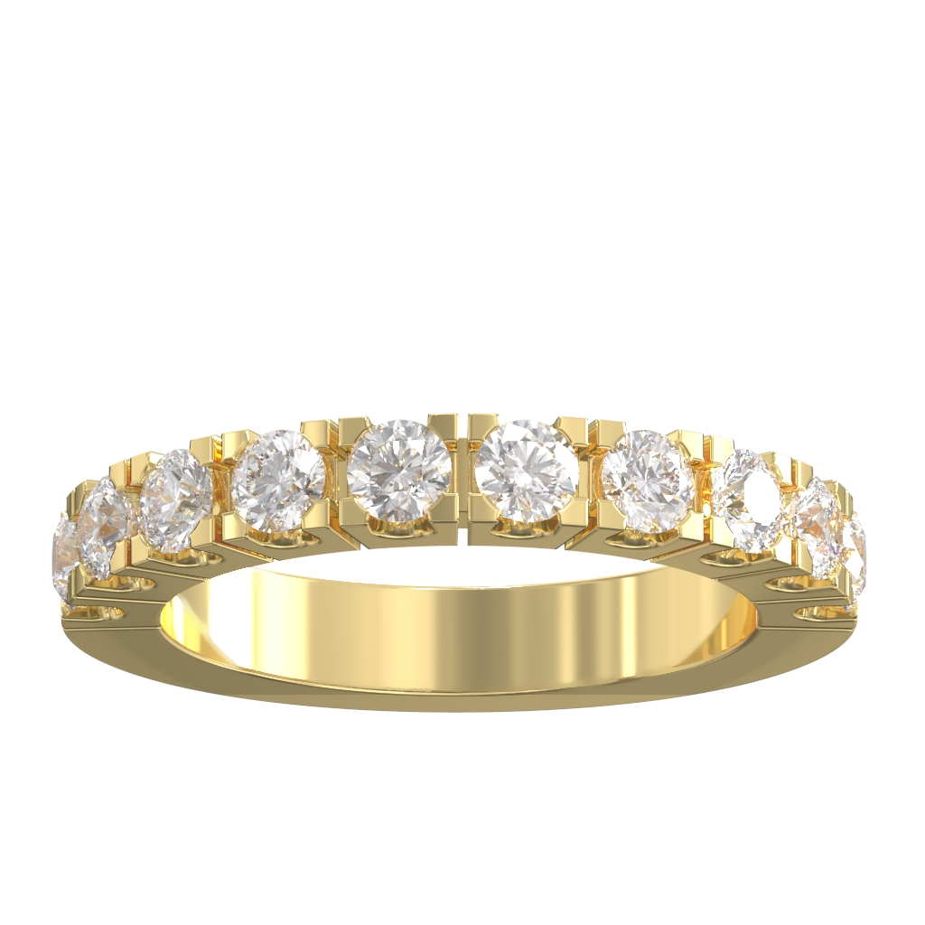 Scallop Set Diamond Half Eternity Ring 1.00ct