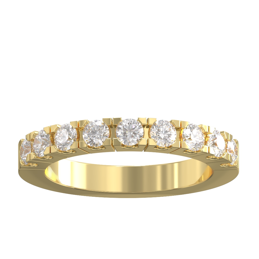 Scallop Set Diamond Half Eternity Ring 0.75ct