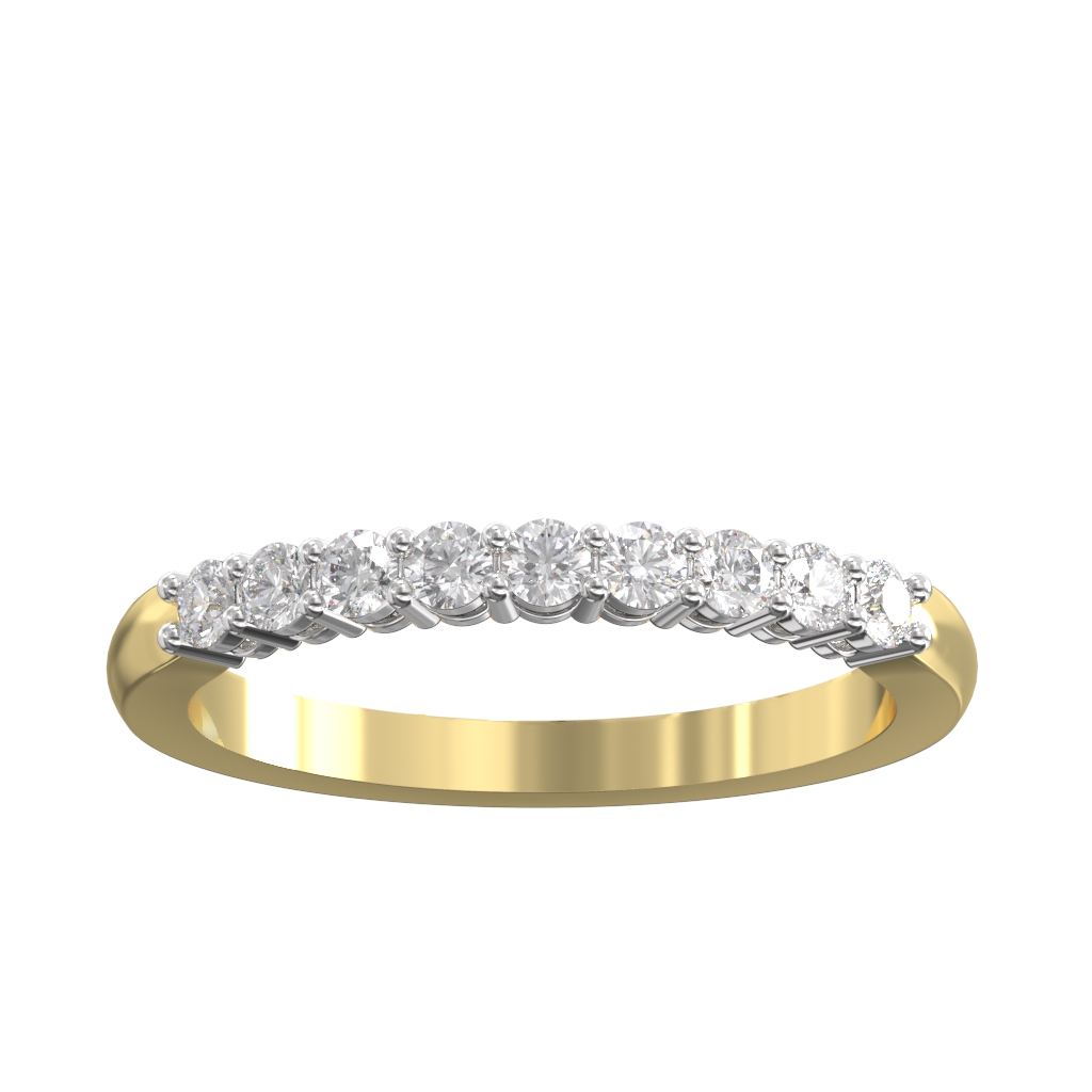 Claw Set Diamond Half Eternity Ring 0.33ct