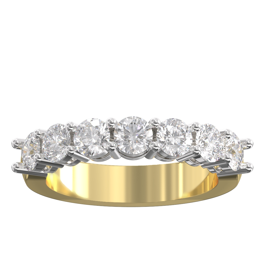 Claw Set Diamond Half Eternity Ring 1.50ct