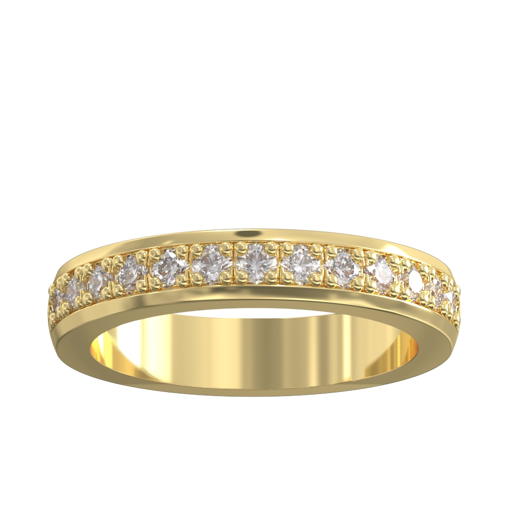 Pave Set Diamond Half Wedding/Eternity Ring 0.50ct
