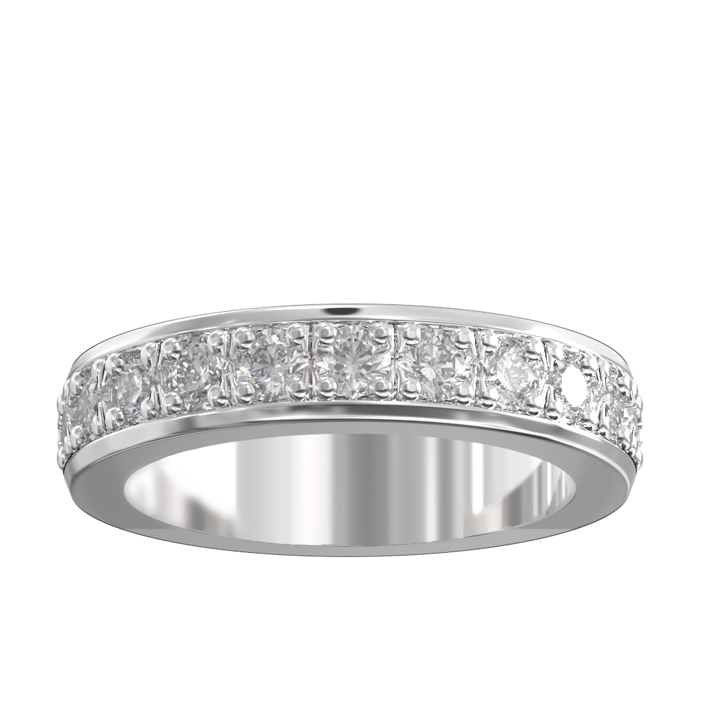 Pave Set Diamond Half Wedding/Eternity Ring 1.00ct 4 Pave Set Diamond Half Wedding/Eternity Ring 1.00ct - Image 4