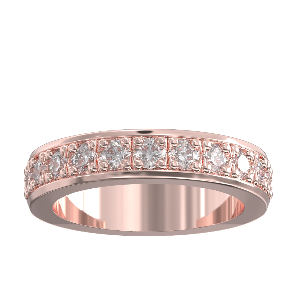 Pave Set Diamond Half Wedding/Eternity Ring 1.00ct 2 Pave Set Diamond Half Wedding/Eternity Ring 1.00ct - Image 2