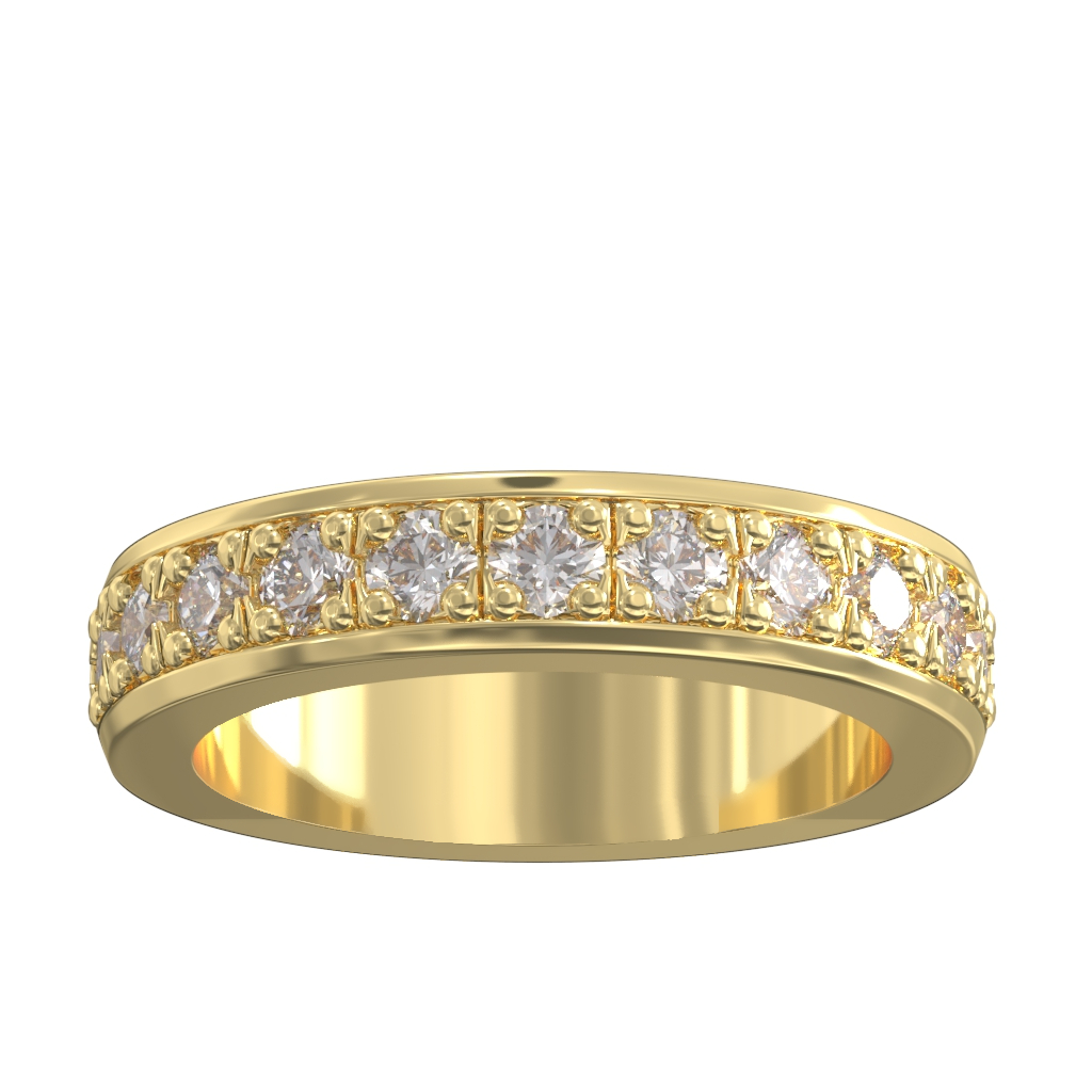 Pave Set Diamond Half Wedding/Eternity Ring 1.00ct