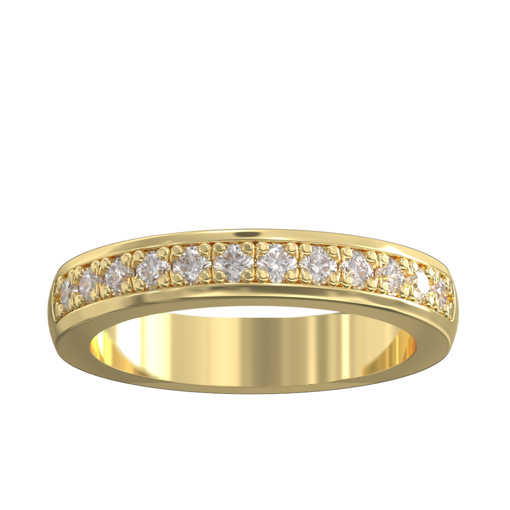 Pave Set Diamond Half Wedding/Eternity Ring 0.40ct