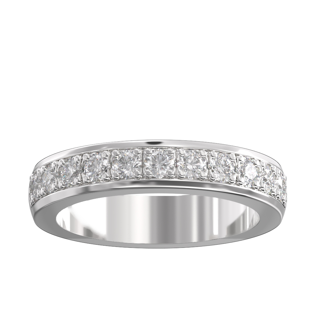 Pave Set Diamond Half Wedding/Eternity Ring 0.65ct 4 Pave Set Diamond Half Wedding/Eternity Ring 0.65ct - Image 4
