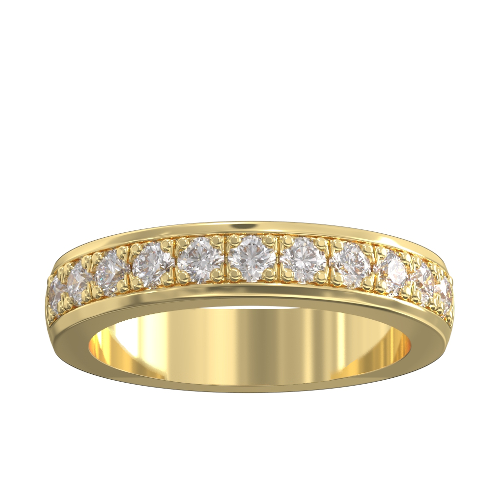 Pave Set Diamond Half Wedding/Eternity Ring 0.65ct
